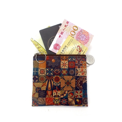 VINTAGE TRUE WOOD PRINT CORK MONEY BORSE BORSE BORK PRINT MONEY BAG KEY SMALL SQUARE BAG Casual NOSTALGIA CLUTCH BAG (tạm dịch: Bức tranh bằng gỗ)