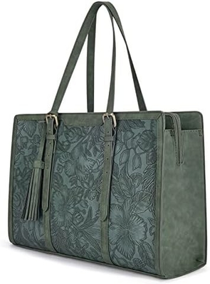 Đối với phụ nữ 15,6 inch túi xách làm việc PU da ví máy tính cho văn phòng kinh doanh với 3 lớp ngăn