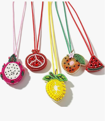5PCS Charm Túi Hạt Dưa Trang Trí Túi Xách Hình Trái Cây Mùa Hè Móc Khóa | Charm Túi Nhỏ, Charm Túi Thanh Long Lựu Dưa Hấu Cam Chanh, Hạt Và Đá Rhinestones, Khâu Tay