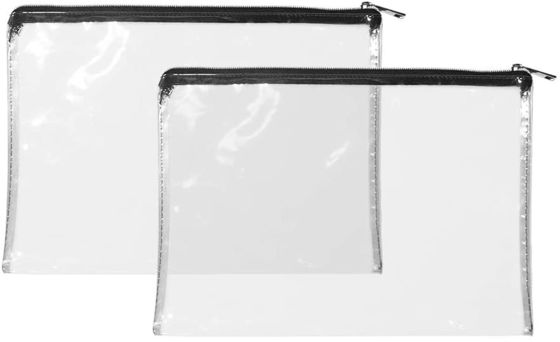 Túi ngân hàng có dây kéo PVC trong suốt bền 12x87 Inch Tùy chọn thiết kế và in logo tùy chỉnh