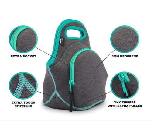 Trẻ em Phụ nữ Tote Túi ăn trưa Neoprene cách nhiệt Có thể sử dụng lại có thể giặt được Cực dày
