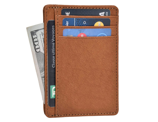 Nam giới Ví da mỏng Hộp đựng thẻ RFID Chặn thông minh Tối giản