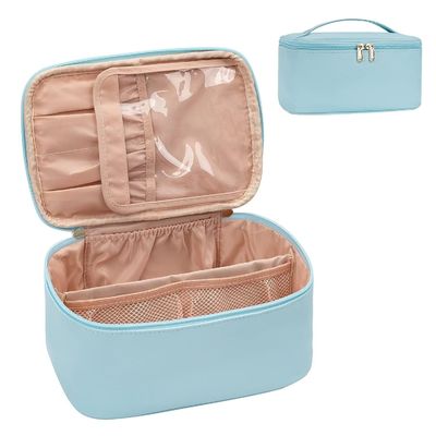 Túi đựng mỹ phẩm 3 ngăn được thiết kế để giữ mỹ phẩm gọn gàng, chấp nhận OEM, chất liệu không trong suốt để lưu trữ