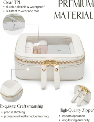 Túi mỹ phẩm nhỏ cho túi xách Mini Makeup Bag cho trường học dễ thương rõ ràng Make Up pouch cho du lịch Tiny da trắng Make Up O