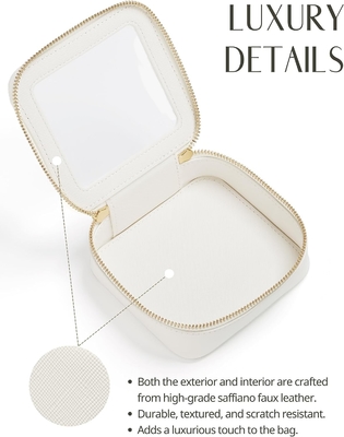 Túi mỹ phẩm nhỏ cho túi xách Mini Makeup Bag cho trường học dễ thương rõ ràng Make Up pouch cho du lịch Tiny da trắng Make Up O