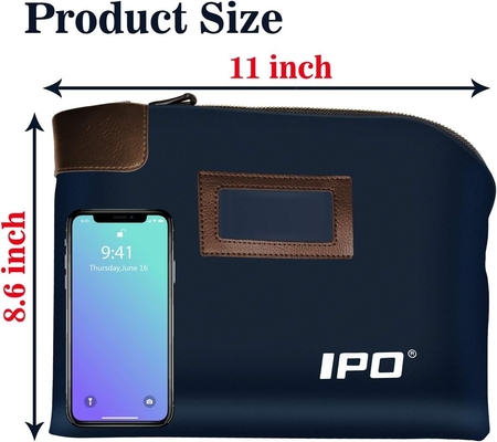 Túi tiền chống nước với khóa và 2 chìa khóa, 11 x 8,6 inch, túi giấy tờ vải, túi tiền ngân hàng với khóa khóa,