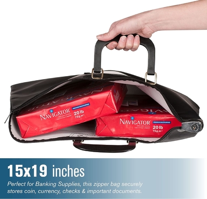 Amazon hotsales Waterproof Cash Bag với khóa và 2 chìa khóa, khóa túi chuyển thư với tay cầm