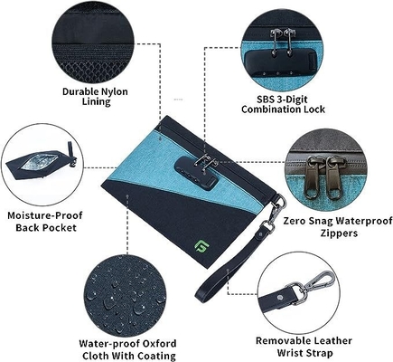Túi chống mùi với khóa kết hợp, túi chống mùi carbon bao bọc 10,2 x 7,2 inch túi khóa thuốc lưu trữ du lịch