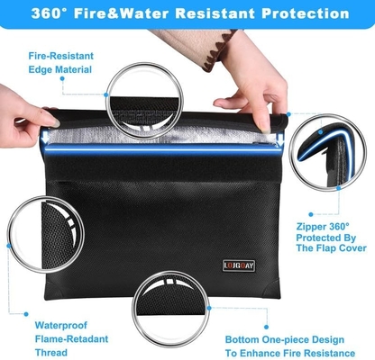 Thùng giấy tờ chống cháy - với nhiệt độ cách nhiệt 5200 ° F, Thùng chống nước chống cháy với khóa khóa, 8 lớp vật liệu chức năng
