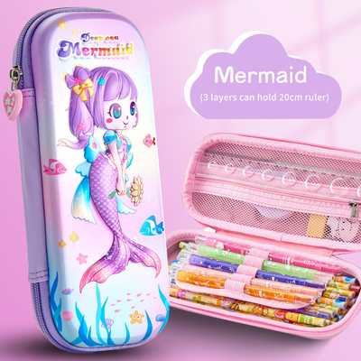 Logo in màn hình chống va chạm tùy chỉnh EVA Pencil Case Zipper Closure