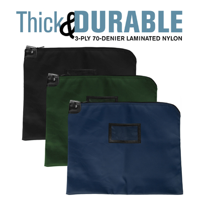 Laminated NYLON HIPAA LOCKING COURIER BAGS VÀ CARDHOLDER - 19W X 15H - Sẵn sàng để vận chuyển