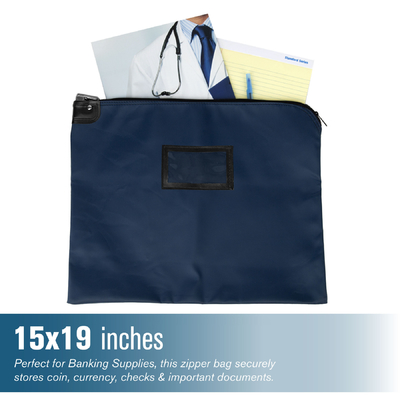 Laminated NYLON HIPAA LOCKING COURIER BAGS VÀ CARDHOLDER - 19W X 15H - Sẵn sàng để vận chuyển