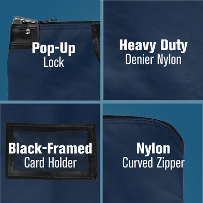 Laminated NYLON HIPAA LOCKING COURIER BAGS VÀ CARDHOLDER - 19W X 15H - Sẵn sàng để vận chuyển