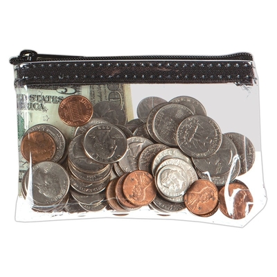 1 VINYL TRANSPARENT THINKED TRANSPARENT ZIPPER BAG túi cầm tay chống nước - 5W X 3H - CUSTOM