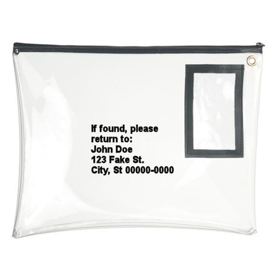 VINYL CLEAR ZIPPER BAG - 12W X 9H - Sẵn sàng để vận chuyển