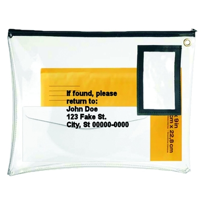 VINYL CLEAR ZIPPER BAG - 12W X 9H - Sẵn sàng để vận chuyển