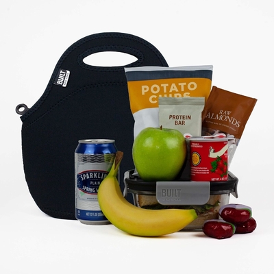Built Gourmet Getaway Soft Neoprene Lunch Tote Bag - Đèn, cách nhiệt và tái sử dụng, một kích thước, màu đen