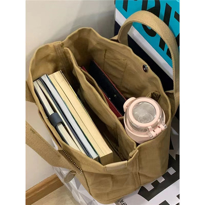 2024 NEW HIGH-END SENSE OF NICHE DESIGN CANVAS TOTE BAG BAG nữ thời trang tất cả các vintage tay đơn tay qua tay