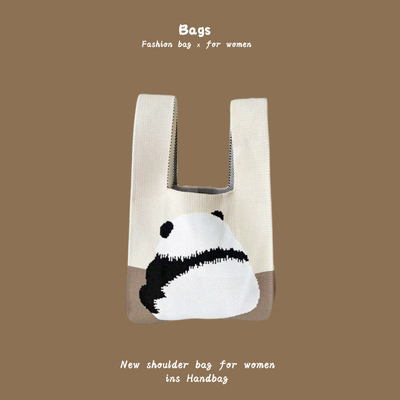THE NEW INTERNET CELEBRITY HANDBAG Knitting HAND Knitting Wool Bucket BAG HAND Casual Tote LUNCH BAG (tạm dịch: