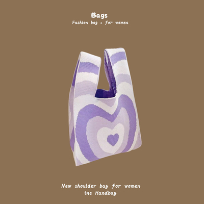 THE NEW INTERNET CELEBRITY HANDBAG Knitting HAND Knitting Wool Bucket BAG HAND Casual Tote LUNCH BAG (tạm dịch:
