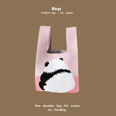 THE NEW INTERNET CELEBRITY HANDBAG Knitting HAND Knitting Wool Bucket BAG HAND Casual Tote LUNCH BAG (tạm dịch: