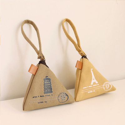 Nhân cách sáng tạo retro ZONGZI coin purse nữ MINI canvas art cute coin bag key bag