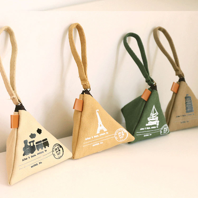 Nhân cách sáng tạo retro ZONGZI coin purse nữ MINI canvas art cute coin bag key bag