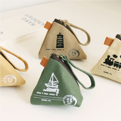 Nhân cách sáng tạo retro ZONGZI coin purse nữ MINI canvas art cute coin bag key bag