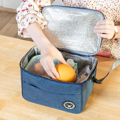 Hành khách Lunch Box túi xách hình vuông túi cách điện tấm nhôm mỏng BENTO túi văn phòng sinh viên mang bữa ăn