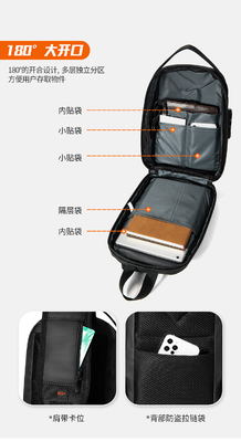 NEW Đàn ông túi ngực Capacity lớn túi vai Crossbody túi nam văn phòng giải trí iPad máy tính túi ngực Hard Shell