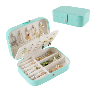 Hộp lưu trữ đồ trang sức một lớp vòng cổ nhẫn PU hộp đồ trang sức Amazon hộp đồ trang sức di động Hộp đồ trang sức gia đình