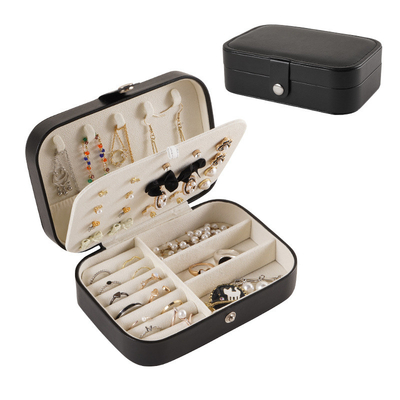 Hộp lưu trữ đồ trang sức một lớp vòng cổ nhẫn PU hộp đồ trang sức Amazon hộp đồ trang sức di động Hộp đồ trang sức gia đình