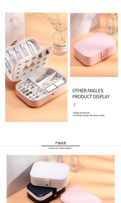 Hộp lưu trữ đồ trang sức một lớp vòng cổ nhẫn PU hộp đồ trang sức Amazon hộp đồ trang sức di động Hộp đồ trang sức gia đình