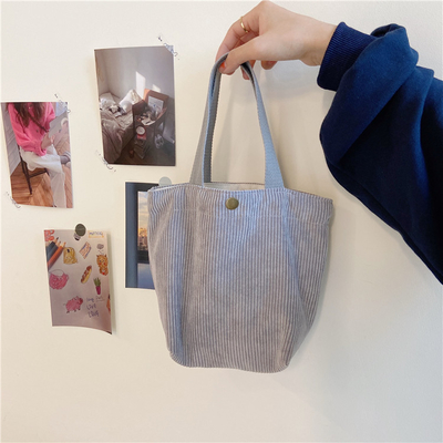 ARTSY CORDUROY BAG CASEUAL PORTABLE MINI LADYS CLAUTCH BAG VINTAGE THUỐC Đồ vải BENTO BAG