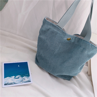 ARTSY CORDUROY BAG CASEUAL PORTABLE MINI LADYS CLAUTCH BAG VINTAGE THUỐC Đồ vải BENTO BAG
