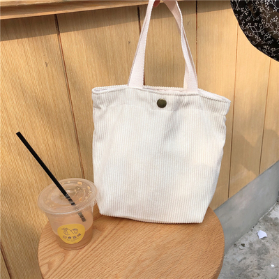 ARTSY CORDUROY BAG CASEUAL PORTABLE MINI LADYS CLAUTCH BAG VINTAGE THUỐC Đồ vải BENTO BAG