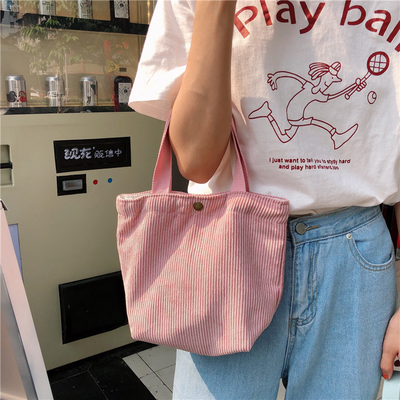 ARTSY CORDUROY BAG CASEUAL PORTABLE MINI LADYS CLAUTCH BAG VINTAGE THUỐC Đồ vải BENTO BAG