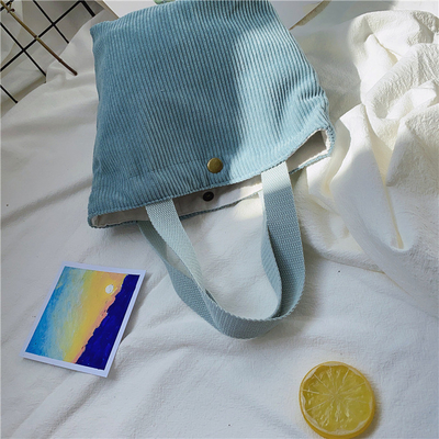ARTSY CORDUROY BAG CASEUAL PORTABLE MINI LADYS CLAUTCH BAG VINTAGE THUỐC Đồ vải BENTO BAG