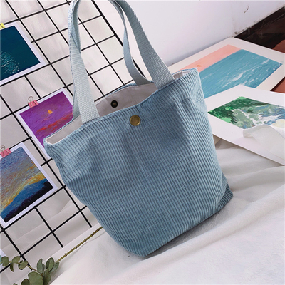ARTSY CORDUROY BAG CASEUAL PORTABLE MINI LADYS CLAUTCH BAG VINTAGE THUỐC Đồ vải BENTO BAG