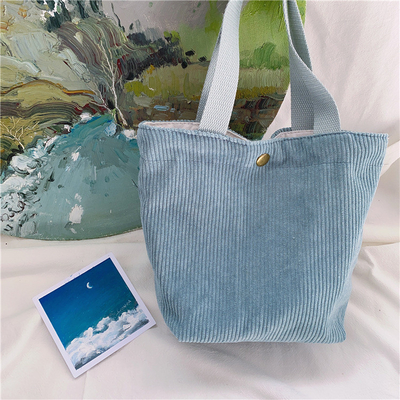 ARTSY CORDUROY BAG CASEUAL PORTABLE MINI LADYS CLAUTCH BAG VINTAGE THUỐC Đồ vải BENTO BAG