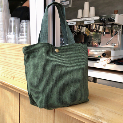 ARTSY CORDUROY BAG CASEUAL PORTABLE MINI LADYS CLAUTCH BAG VINTAGE THUỐC Đồ vải BENTO BAG
