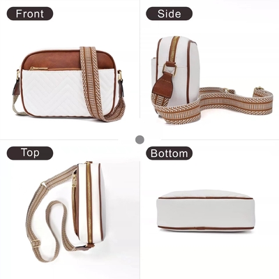 HOT QUILTED embroidery CHECK COLOR MATCHING VINTAGE SHOULDER BAG ZIPPER STRAP CROSSBODY BAG BORSE BORSE BORSE BORSE BORSE BORSE BORSE BORSE BORSE BORSE