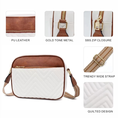 HOT QUILTED embroidery CHECK COLOR MATCHING VINTAGE SHOULDER BAG ZIPPER STRAP CROSSBODY BAG BORSE BORSE BORSE BORSE BORSE BORSE BORSE BORSE BORSE BORSE