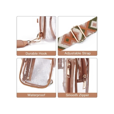 Túi ngực TPU TRANSPARENT ANTI-SPLASH,LULU TRANSPARENT BAG LULU CROSSBODY SHOULDER BAG
