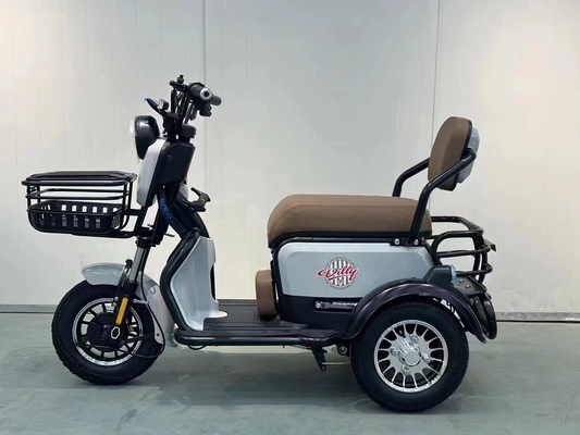 Chiếc xe đạp điện nhỏ mới mang đứa con của nó về nhà để đón trẻ em
