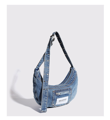 2024 CROSS-BORDER NEW UNDERARM BAG NICHE DESIGN RETRO WASH DENIM BAG SENIOR DUMPLING BAG Những chiếc túi xách cao cấp
