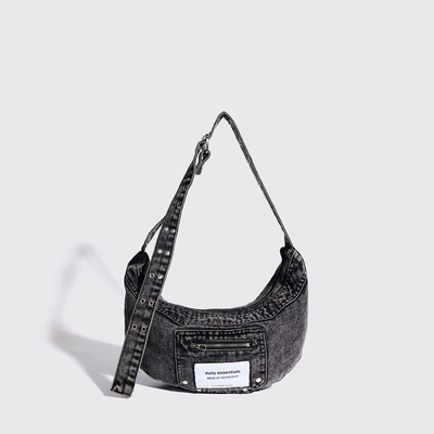 2024 CROSS-BORDER NEW UNDERARM BAG NICHE DESIGN RETRO WASH DENIM BAG SENIOR DUMPLING BAG Những chiếc túi xách cao cấp