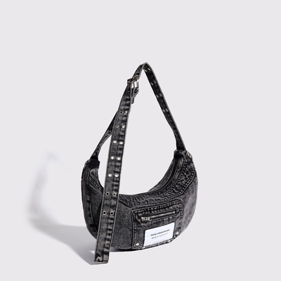 2024 CROSS-BORDER NEW UNDERARM BAG NICHE DESIGN RETRO WASH DENIM BAG SENIOR DUMPLING BAG Những chiếc túi xách cao cấp