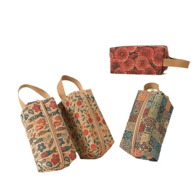 VINTAGE TRUE WOOD PRINT CORK MONEY BORSE BORSE BORK PRINT MONEY BAG KEY SMALL SQUARE BAG NOSTALGIA BAG (tạm dịch: Bức tranh bằng gỗ)