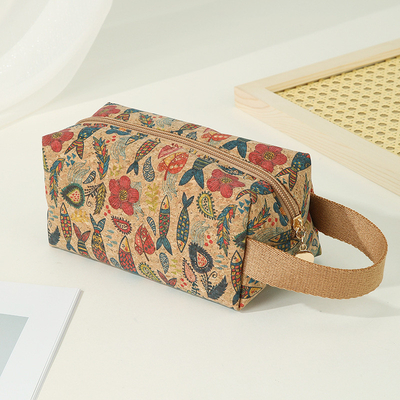 VINTAGE TRUE WOOD PRINT CORK MONEY BORSE BORSE BORK PRINT MONEY BAG KEY SMALL SQUARE BAG NOSTALGIA BAG (tạm dịch: Bức tranh bằng gỗ)
